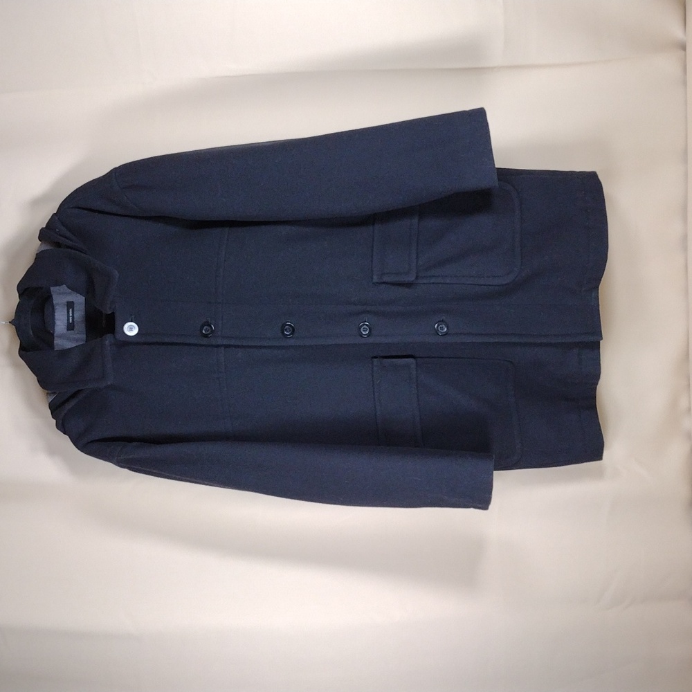 Claiborne Black Trench Preppy Formal Outdoor Winter Wool Hooded Coat Jacket